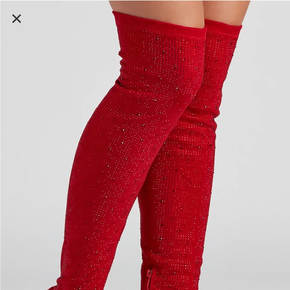 Red High Knee boots • Never Worn•